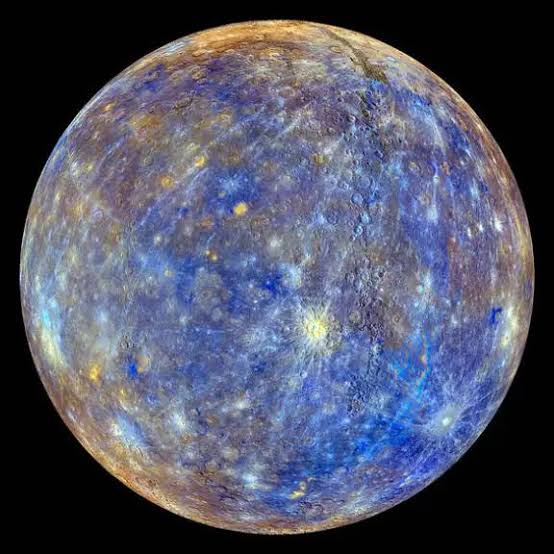 Colorized mosaic of Mercury's cratered surface